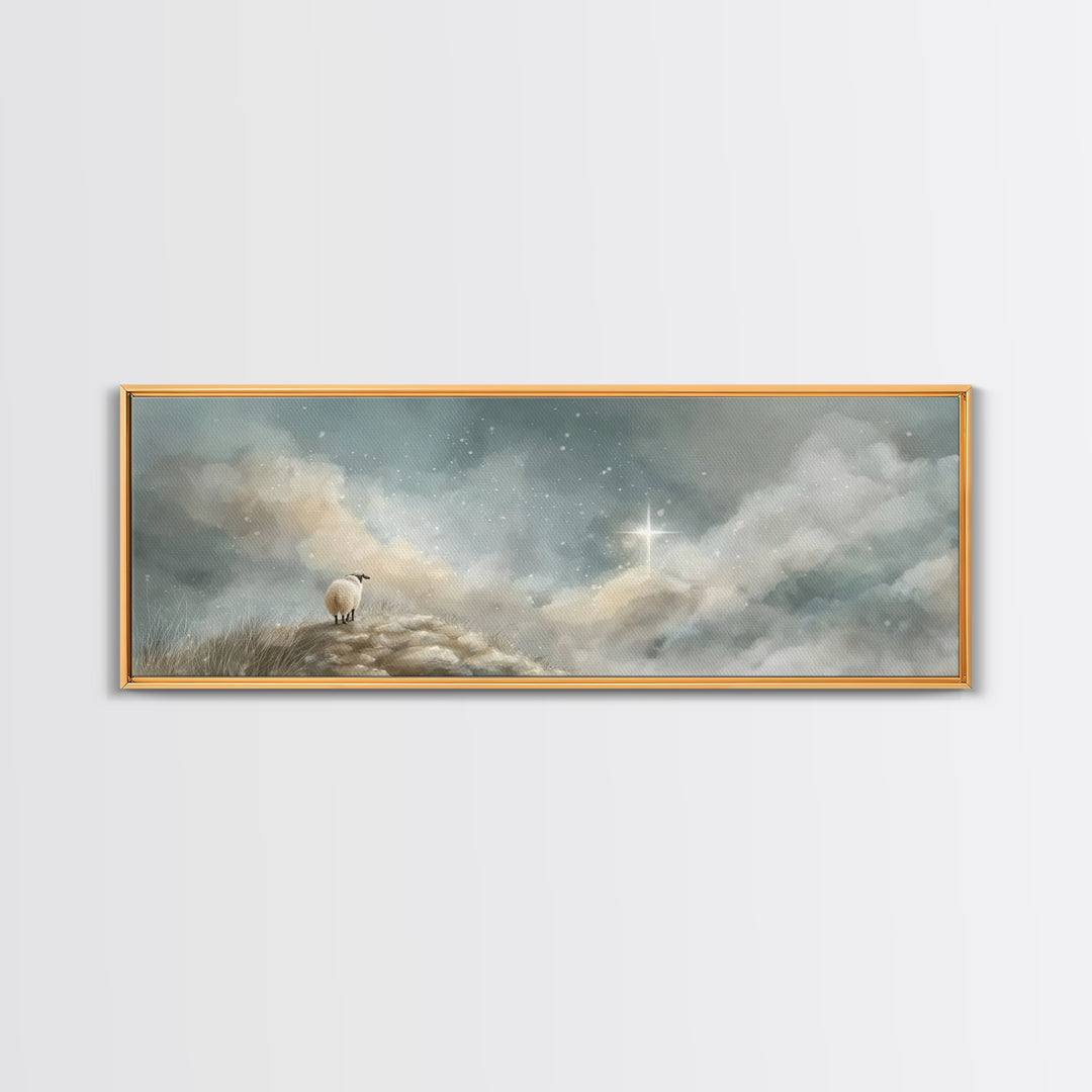 Star Of Peace – Framed Canvas Print – Panoramic Art – Christian Wall Art – Christian Art Canvas – Christmas Art – Christian Gift Ideas