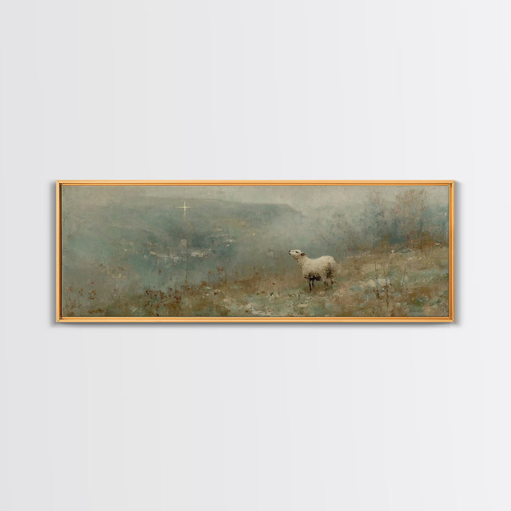 Hillside Grace | Framed Canvas Print | Panoramic Painting | Christian Art Canvas | Christian Christmas Art | Subtle Christian Art | Christi