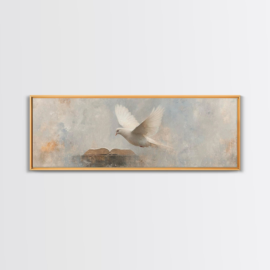 Word And Spirit – Framed Canvas Print – Panoramic Print – Christian Wall Art – Christian Art Painting – Minimalist Christian Art – Christia