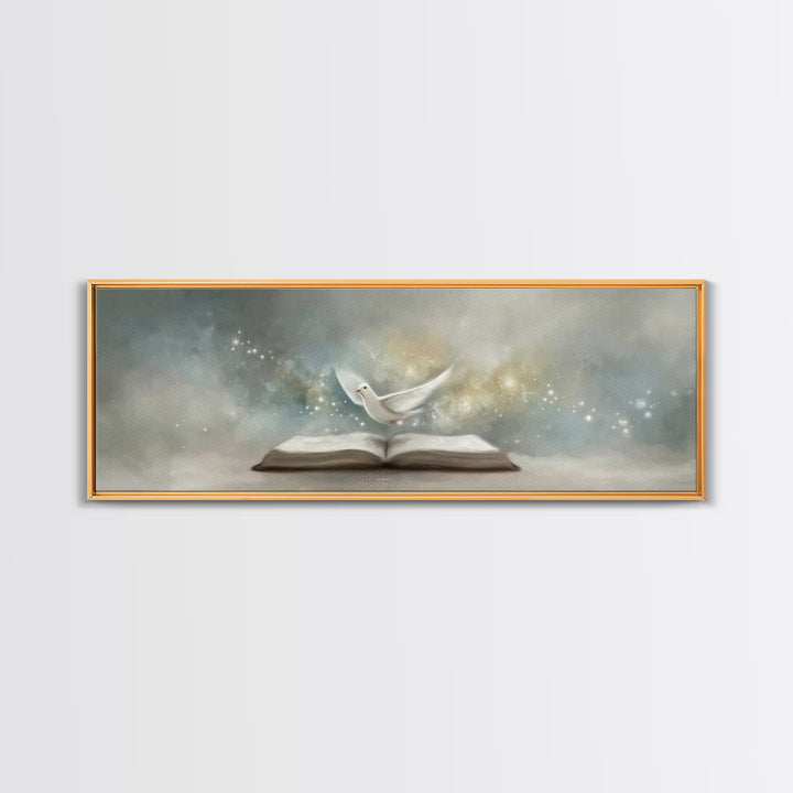 Spirit Of Scripture | Framed Canvas Print | Extra Wide Art | Christian Art Work | Christian Wall Art | Christmas Art Prints | Modern Christ