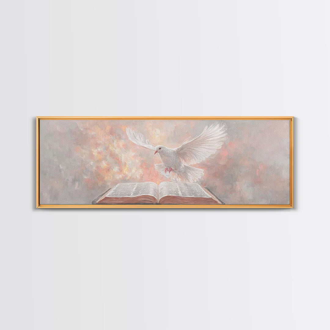 Flame Of Revelation, Framed Canvas Print, Panoramic Art, Modern Christian Painting, Christian Wall Art, Christian Art Canvas, Christian Chr