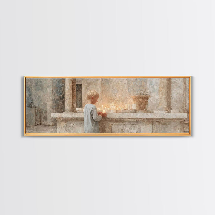 Child Of Prayer – Framed Canvas Print – Christian Wall Art – Panoramic Painting – Christian Art Canvas – Christmas Art Prints – Christian D