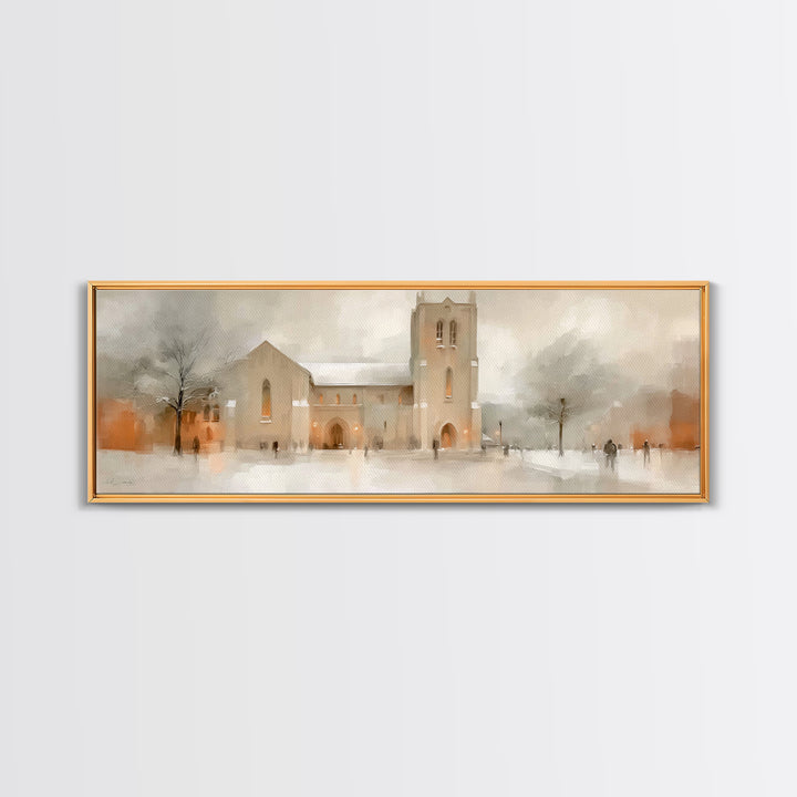 Sanctuary Of Peace - Framed Canvas Print - Christian Art Canvas - Panoramic Print - Christmas Art Work - Modern Christian Art - Christian D