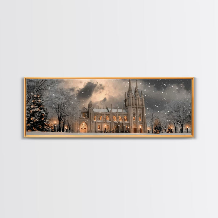 Cathedral Wonder | Framed Canvas Print | Christian Art Canvas | Panoramic Art | Christmas Wall Art | Christian Christmas Art | Christian Gi