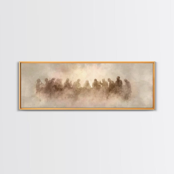 Apostles In Glory, Framed Canvas Print, Christian Art Print, Jesus Painting Canvas, Panoramic Art, Modern Christian Painting, Christian Wal