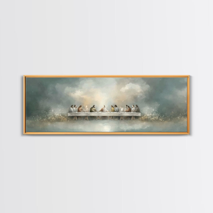Last Covenant Stillness | Framed Canvas Print | Christian Painting | Moody Christian Art | Panoramic Art | Jesus Painting | Christian Wall