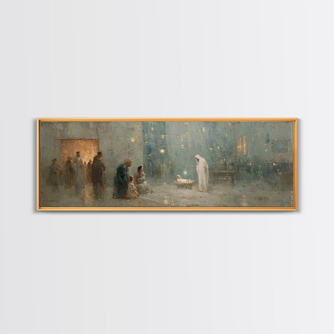 Holy Temple Light | Framed Canvas Print | Panoramic Wall Art | Christian Wall Art | Christian Art Canvas | Christmas Art | Jesus Painting