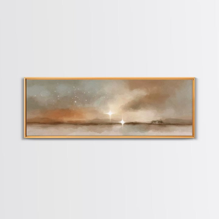Bethlehem Horizon Light | Framed Canvas Print | Panoramic Painting | Christian Wall Art | Christian Art Canvas | Christmas Art | Jesus Pain