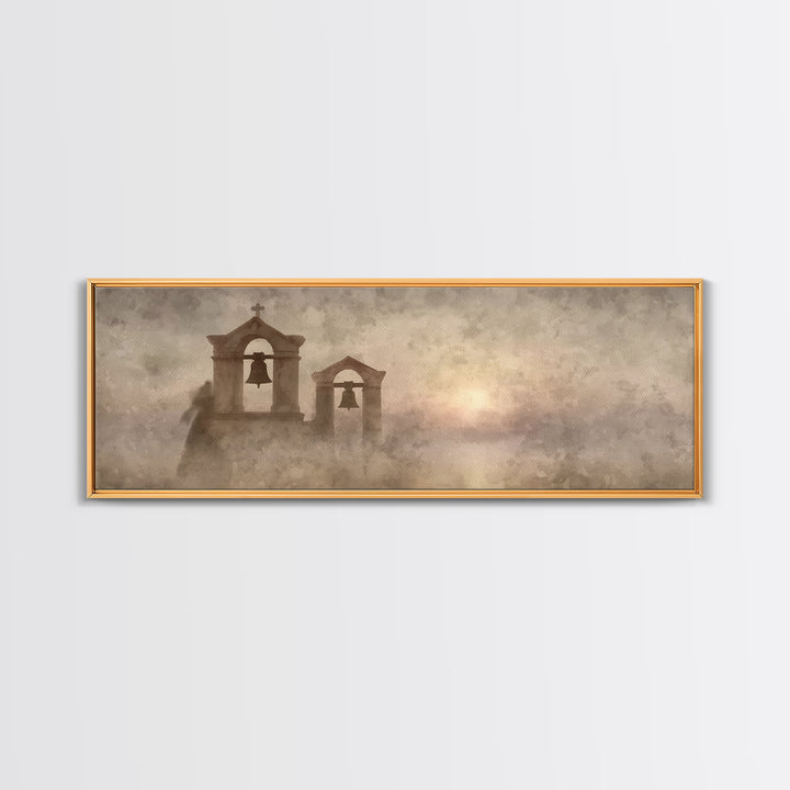 Chapel Of Peace | Framed Canvas Print | Christian Wall Art | Christian Art Canvas | Panoramic Frame | Christmas Art | Christian Christmas A
