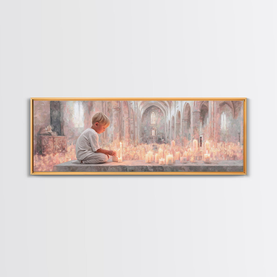 Temple Of Light, Framed Canvas Print, Christian Wall Art, Panoramic Art, Christian Art Canvas, Christmas Art Prints, Christian Decoration