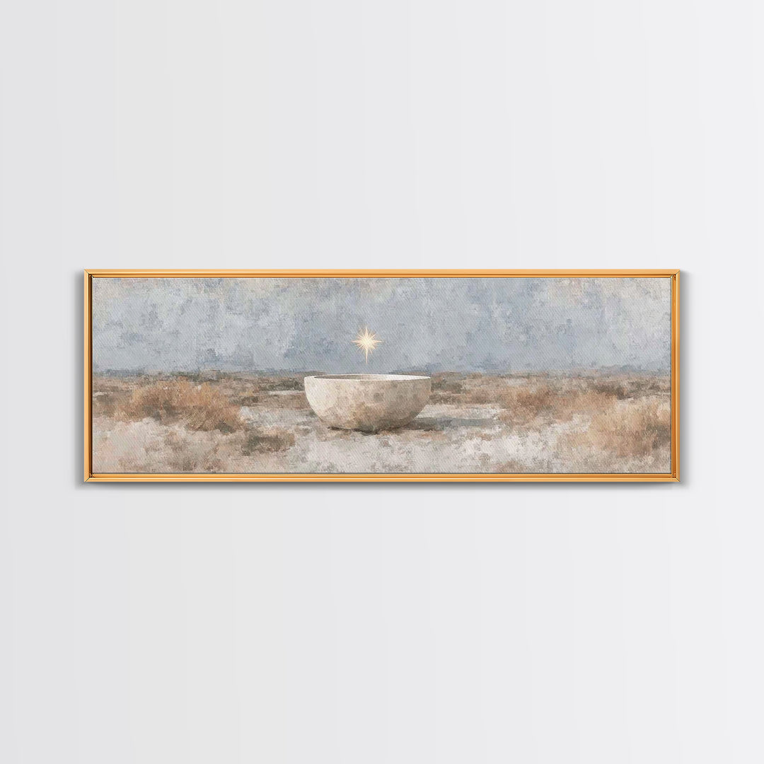 Star Over Promise | Framed Canvas Print | Panoramic Painting | Christian Art Canvas | Christian Christmas Art | Christian Wall Art | Christ