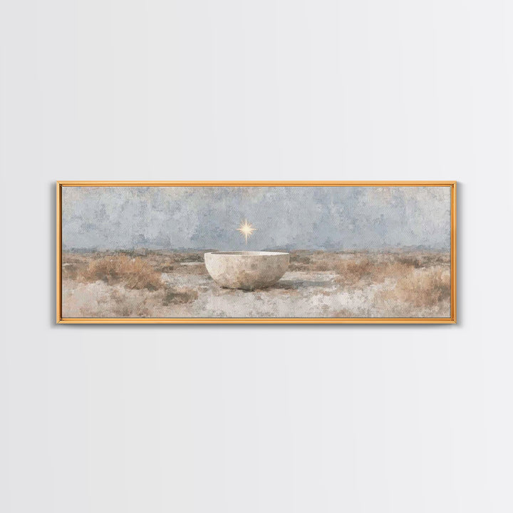 Star Over Promise | Framed Canvas Print | Panoramic Painting | Christian Art Canvas | Christian Christmas Art | Christian Wall Art | Christ