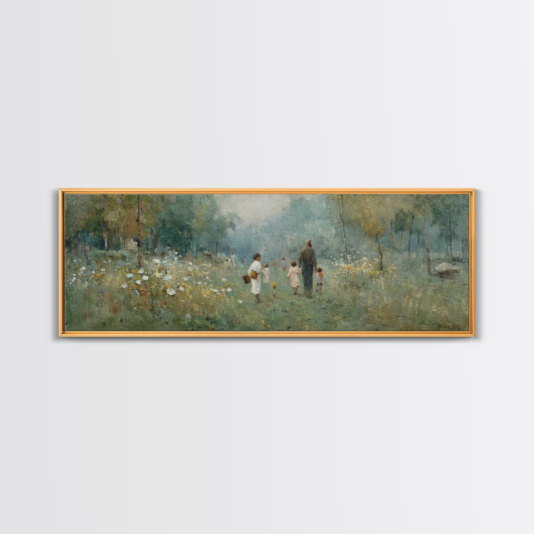 Morning Of Blessing, Framed Canvas Print, Christian Wall Art, Christian Art Canvas, Jesus Painting, Extra Wide Art, Christian Christmas Art