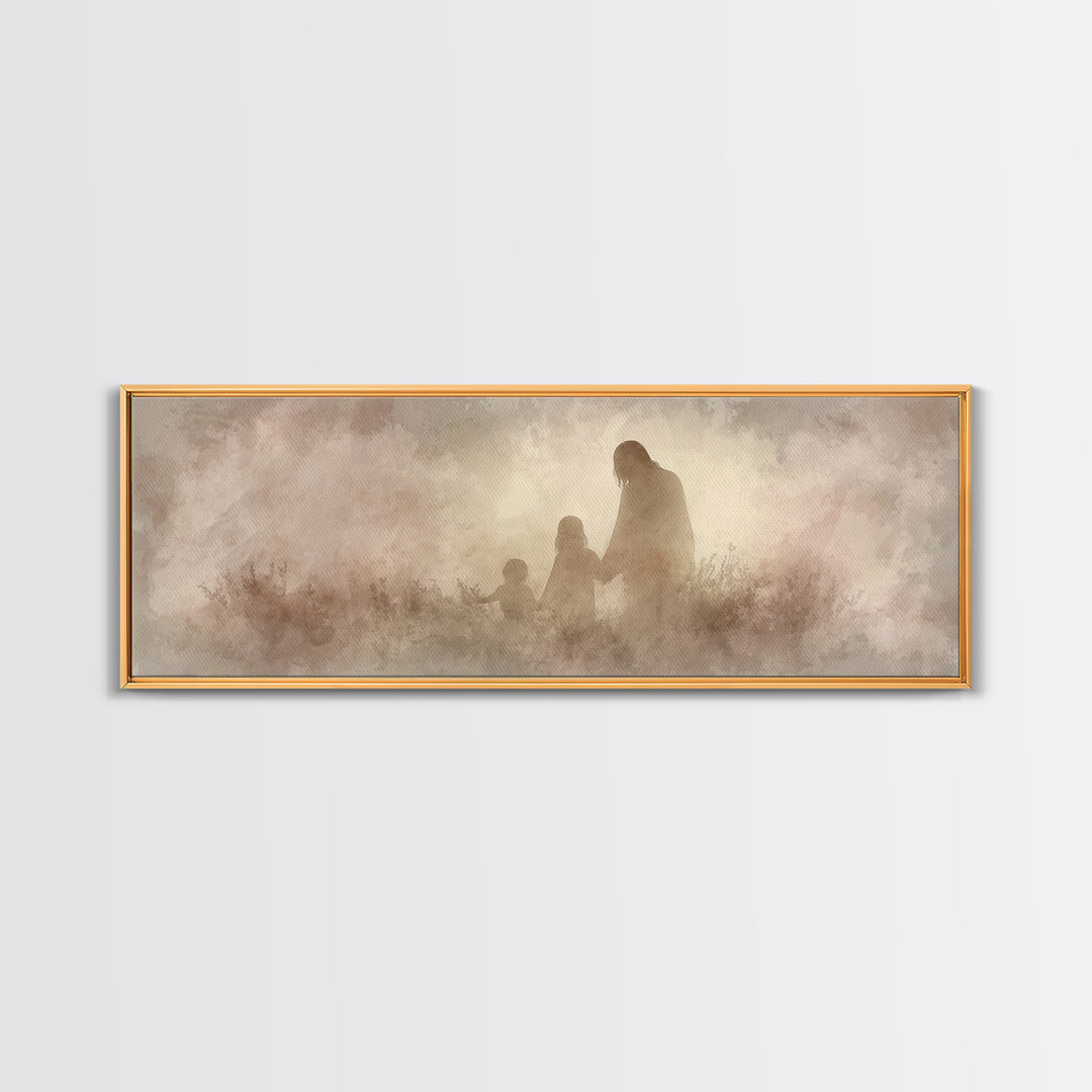 Silent Glory | Framed Canvas Print | Christian Wall Art | Christian Art Canvas | Christmas Art | Panoramic Frame | Christian Christmas Art