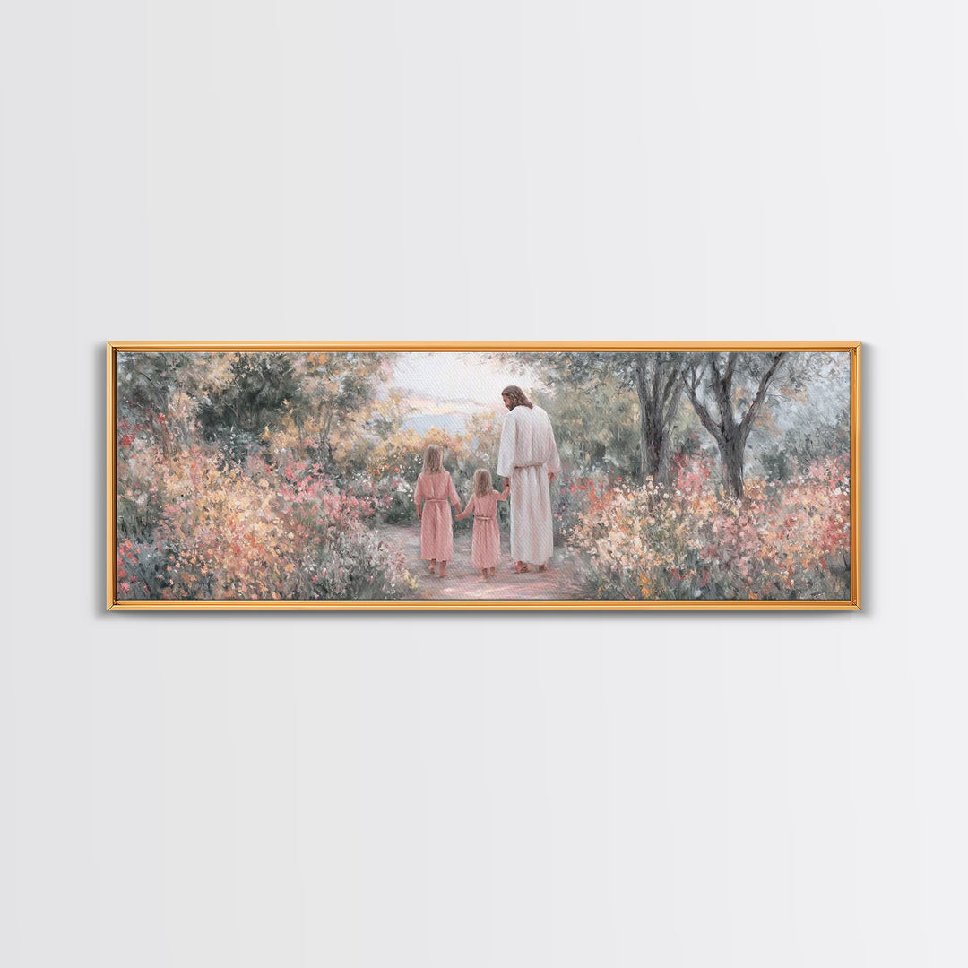 Shepherds At Night – Framed Canvas Print – Christmas Art – Christian Wall Art – Panoramic Art – Christian Art Canvas – Christian Christmas