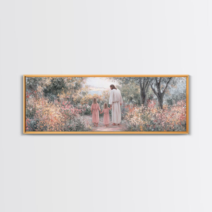 Shepherds At Night – Framed Canvas Print – Christmas Art – Christian Wall Art – Panoramic Art – Christian Art Canvas – Christian Christmas