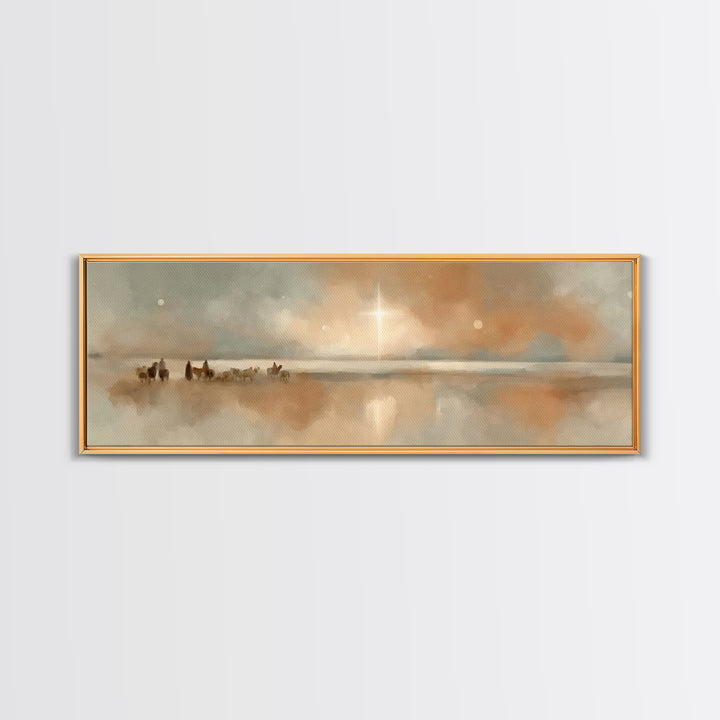 Star Of The Horizon – Framed Canvas Print – Panoramic Art – Christian Wall Art – Christian Art Canvas – Christmas Art – Jesus Painting