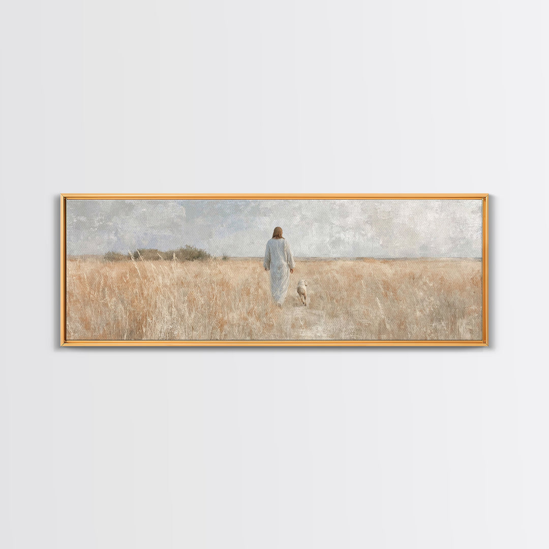 Field Of Mercy – Framed Canvas Print – Panoramic Print – Christian Art Canvas – Christian Wall Art – Jesus Painting – Christian Decor
