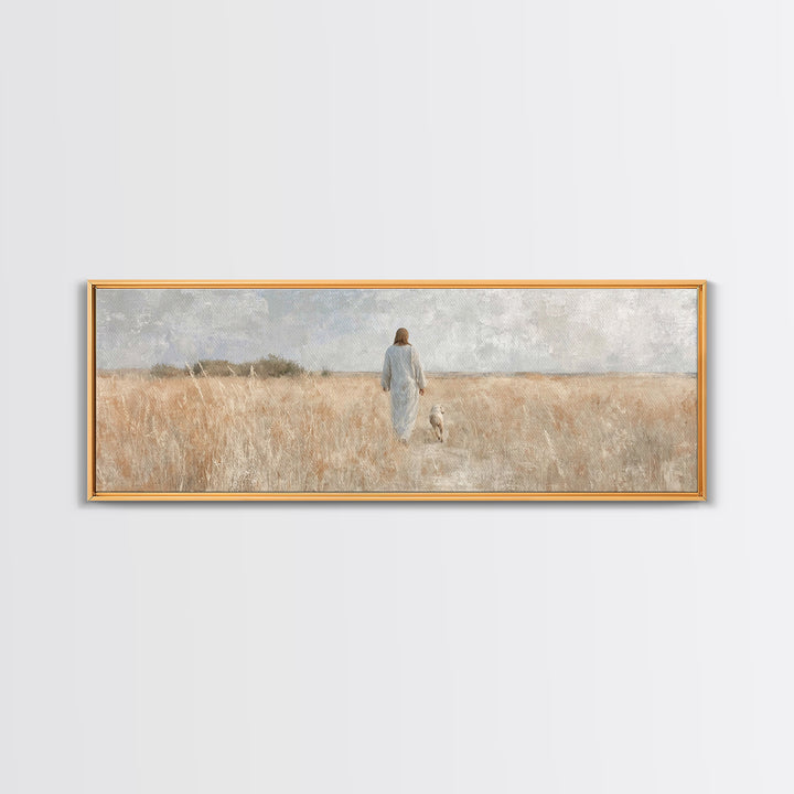 Field Of Mercy – Framed Canvas Print – Panoramic Print – Christian Art Canvas – Christian Wall Art – Jesus Painting – Christian Decor
