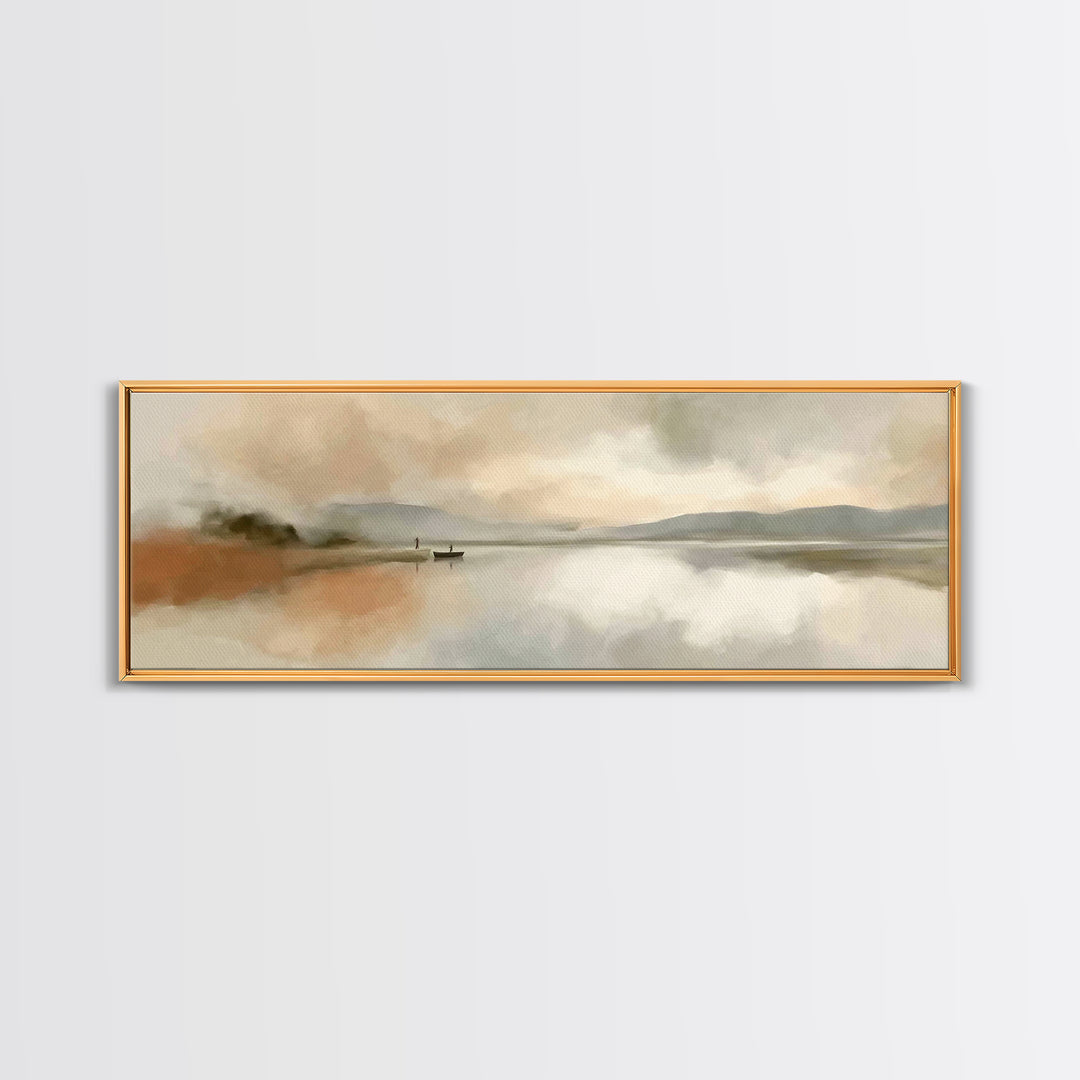 Radiant Horizon Peace | Framed Canvas Print | Christian Wall Art | Panoramic Frame | Jesus Painting | Christian Art Canvas | Christmas Art