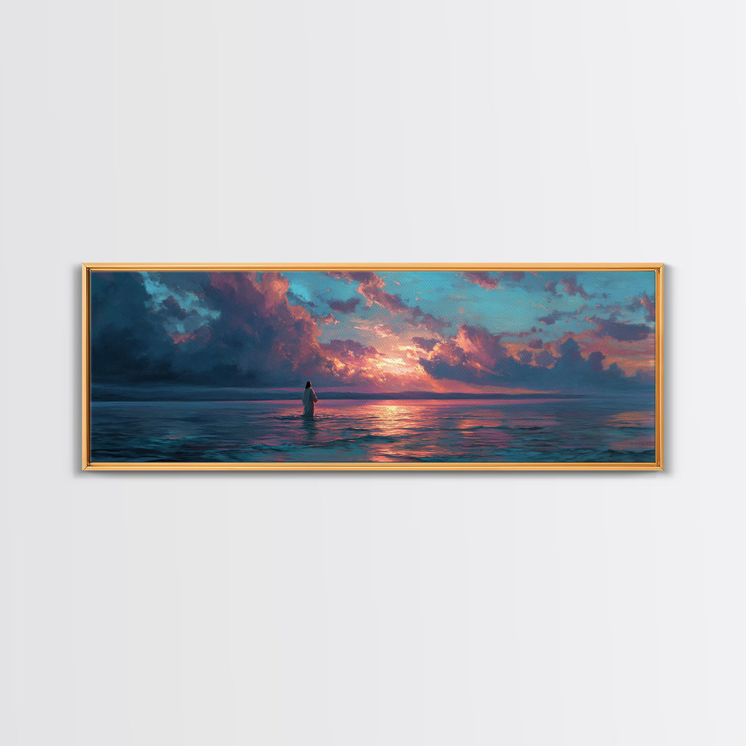 Glory In The Clouds – Framed Canvas Print – Panoramic Art – Christian Wall Art – Jesus Painting – Christian Art Canvas – Christmas Art