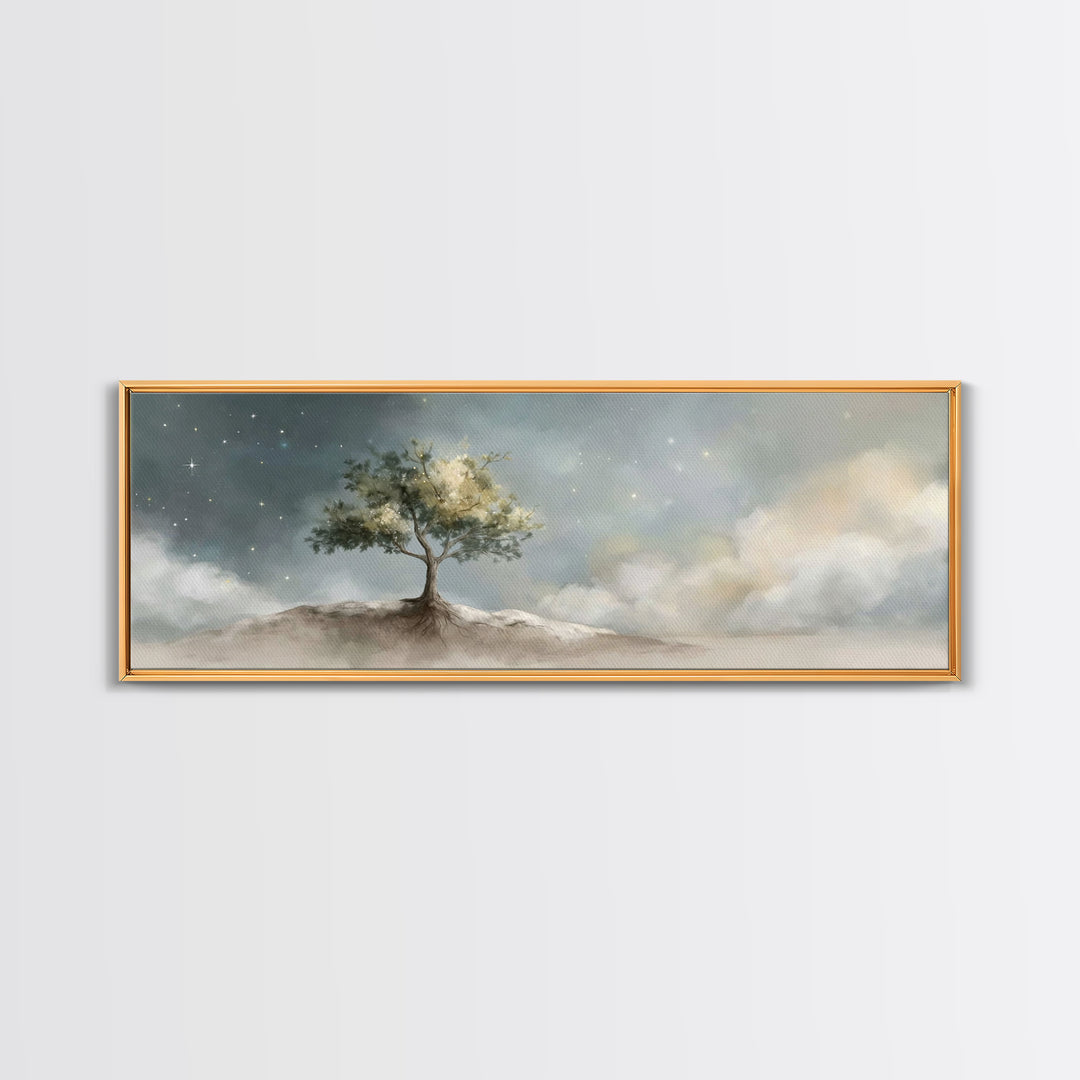 Stillness Of Hope – Framed Canvas Print – Panoramic Wall Art – Christian Art Canvas – Christian Wall Art – Christian Painting – Christmas A
