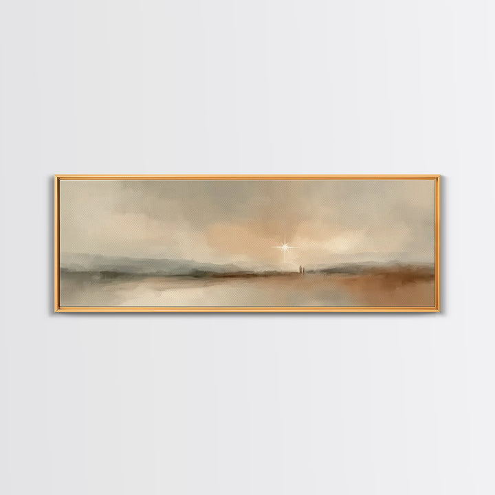 Star Of Promise | Framed Canvas Print | Christian Christmas Art | Christian Wall Art | Panoramic Print | Christmas Canvas Wall Art | Christ