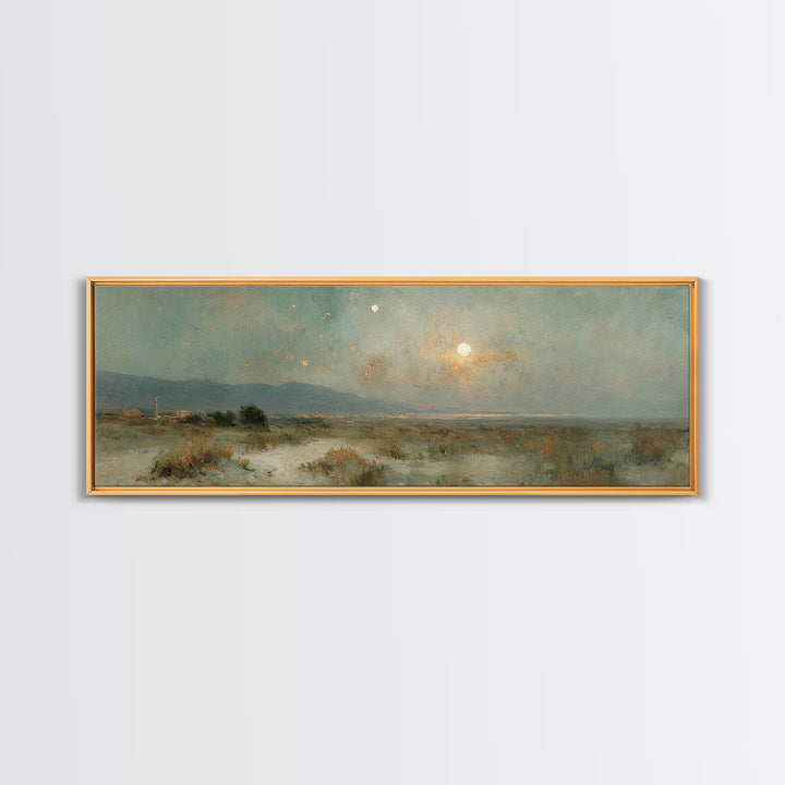 Holy Night Horizon – Framed Canvas Print – Christian Art – Christmas Wall Art – Panoramic Painting – Christian Decorations – Christian Art