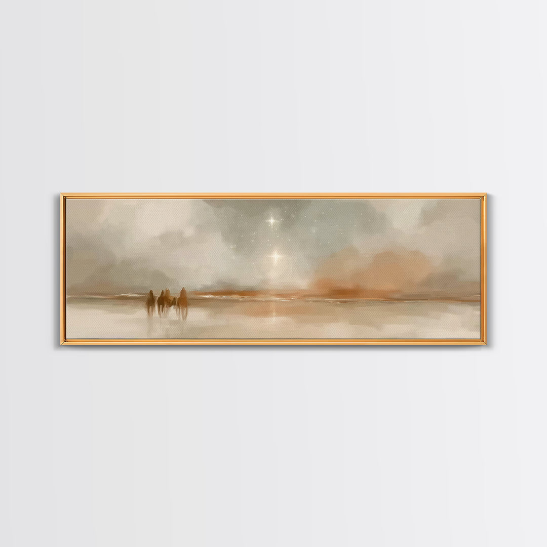 Star of the East, Framed Canvas Print, Christian Art Canvas, Panoramic Frame, Christmas Art, Christian Wall Art, Jesus Painting, Christian