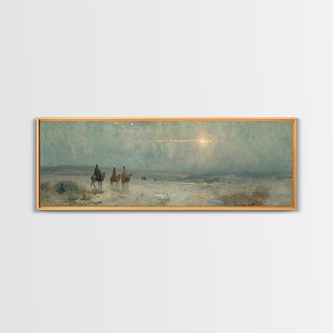 Three Kings Ascent – Framed Canvas Print – Christian Wall Art – Panoramic Art – Christmas Art – Christian Art Canvas – Jesus Painting – Chr