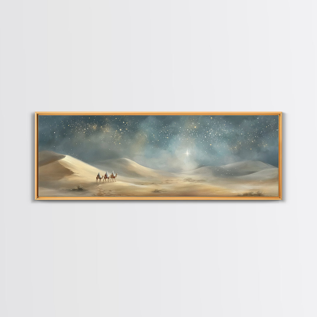 Desert Light Voyage – Framed Canvas Print – Christian Art Canvas – Panoramic Print – Christian Wall Art – Christmas Art – Jesus Painting –