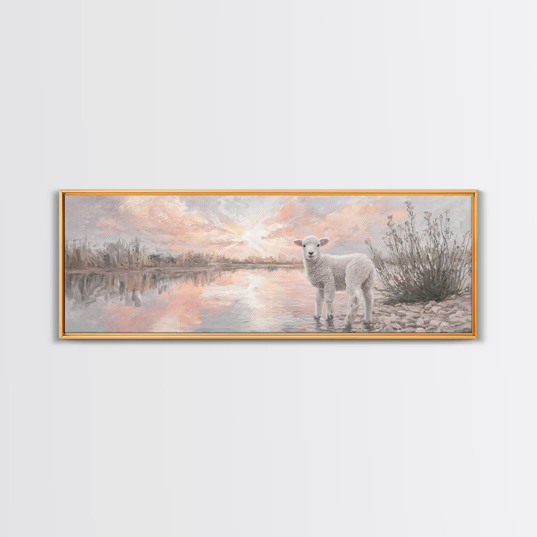 Morning Peace, Framed Canvas Print, Panoramic Art, Christian Wall Art, Christian Art Canvas, Christian Art, Christian Gift, Christian Paint