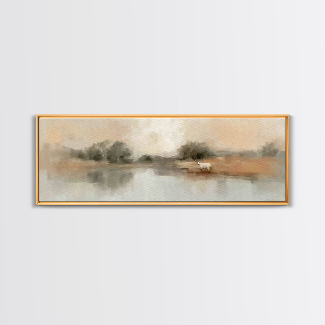 Still Waters Hope | Framed Canvas Print | Panoramic Wall Art | Christian Art Canvas | Christian Wall Art | Christian Art | Christian Gift |