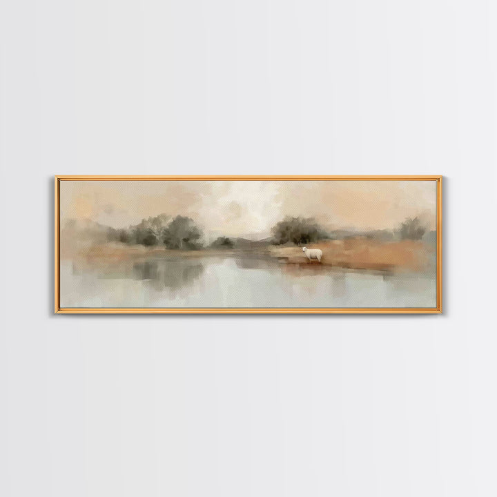 Still Waters Hope | Framed Canvas Print | Panoramic Wall Art | Christian Art Canvas | Christian Wall Art | Christian Art | Christian Gift |