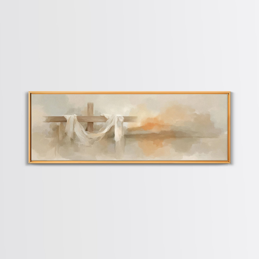Cross Of Renewal – Framed Canvas Print – Panoramic Wall Art – Christian Art Canvas – Christian Art – Christian Wall Art – Christian Gift –