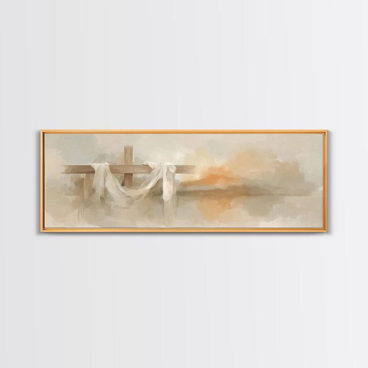 Cross Of Renewal – Framed Canvas Print – Panoramic Wall Art – Christian Art Canvas – Christian Art – Christian Wall Art – Christian Gift –