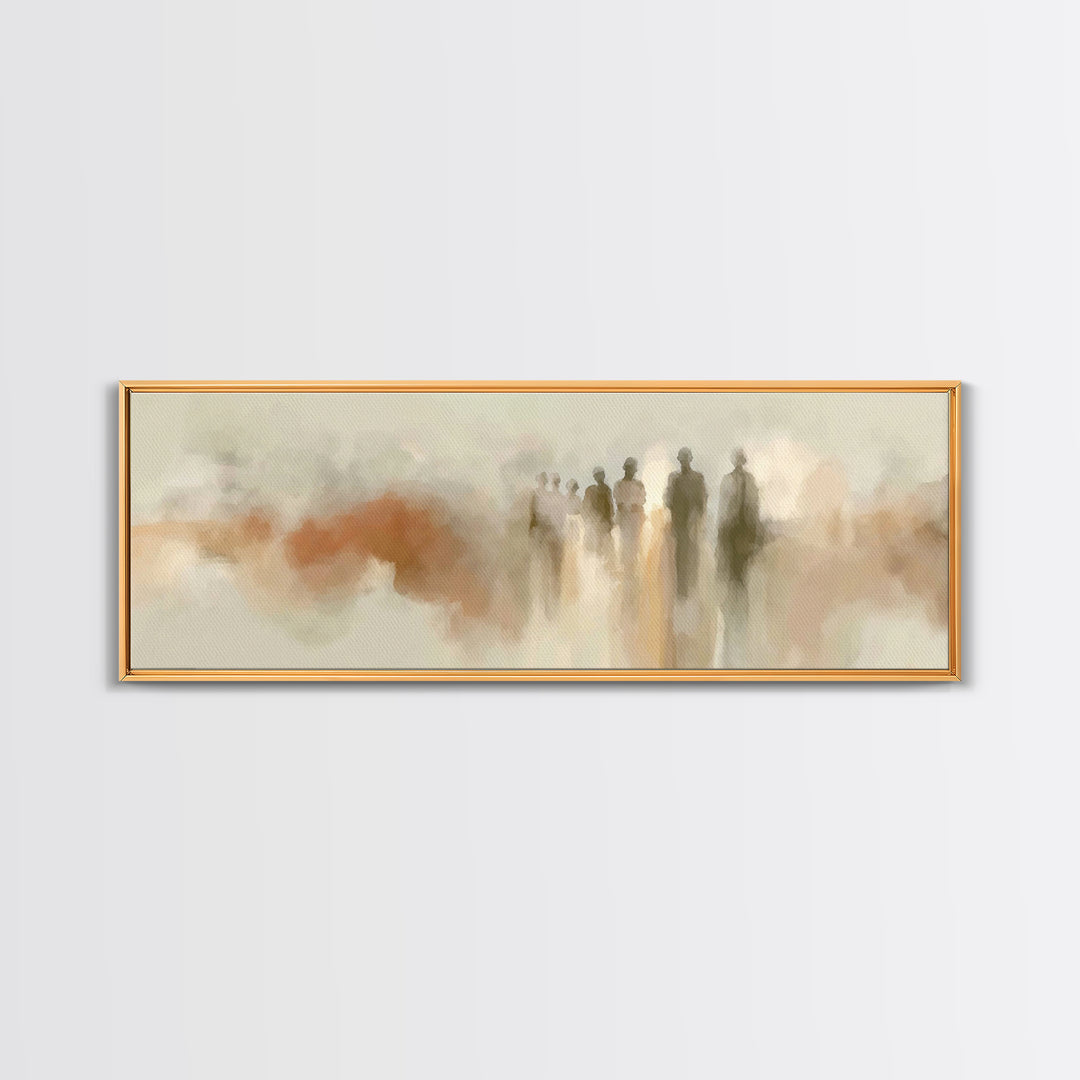 Heaven’s Gathering – Framed Canvas Print – Panoramic Wall Art – Christian Wall Art – Abstract Christian Art – Christian Art Canvas – Modern