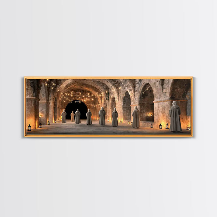 Holy Vigil | Framed Canvas Print | Christian Wall Art | Panoramic Art | Christmas Art | Christian Art Canvas | Christian Christmas Decor