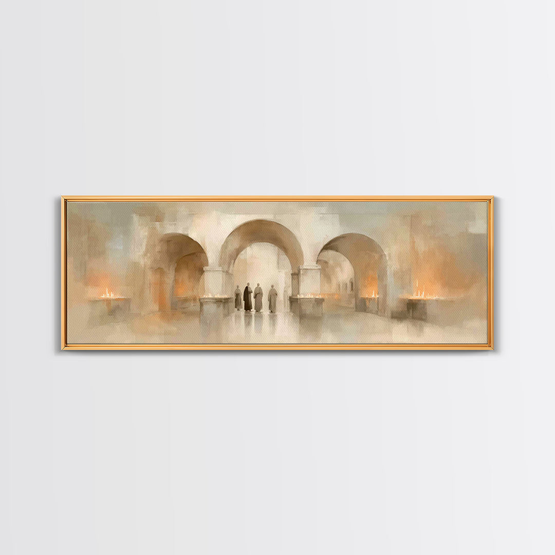 Sacred Procession – Framed Canvas Print – Christian Wall Art – Panoramic Art – Christian Art Canvas – Christmas Art – Christian Decorations