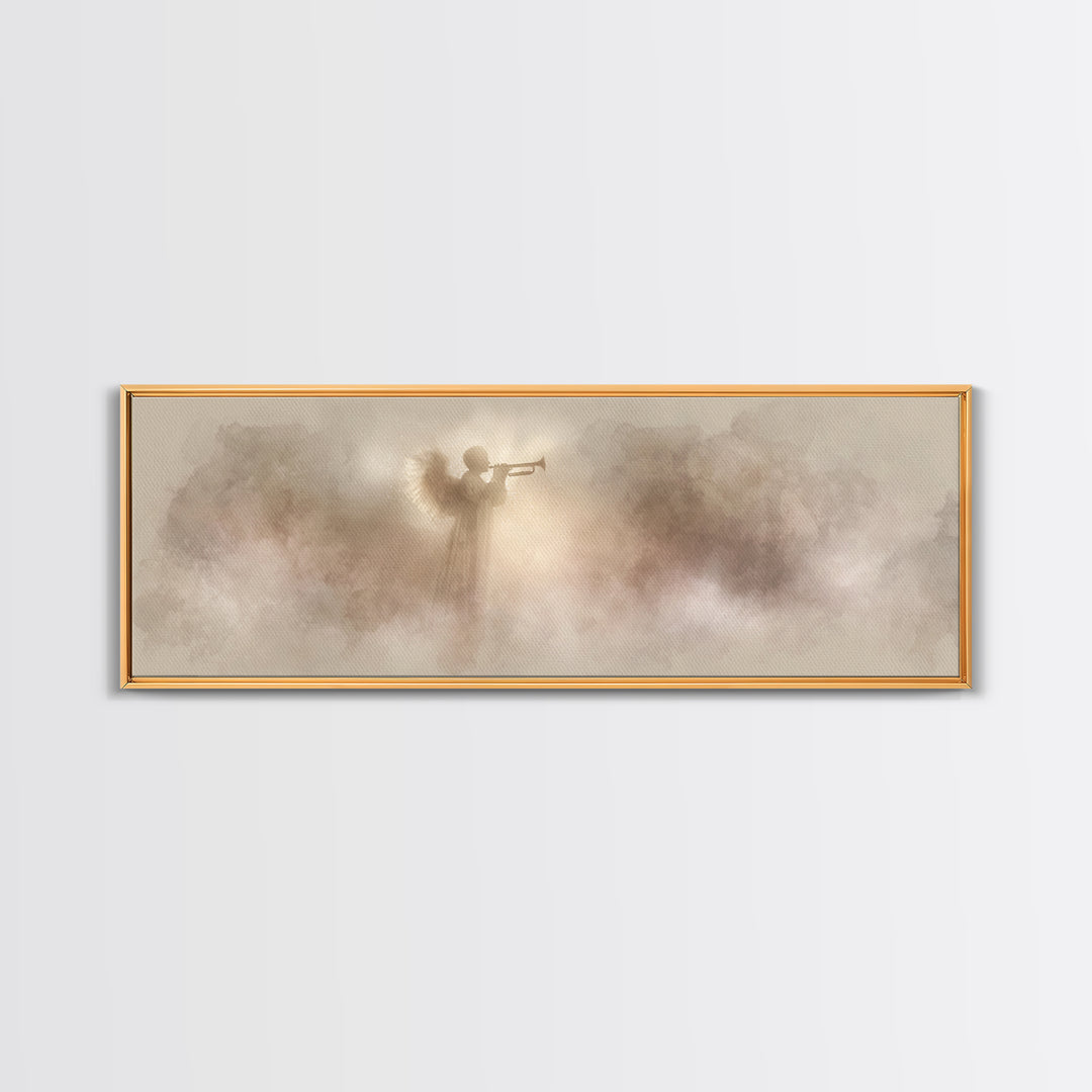Sacred Proclamation – Framed Canvas Print – Panoramic Wall Art – Christian Art Canvas – Christian Christmas Art – Christian Painting – Jesu