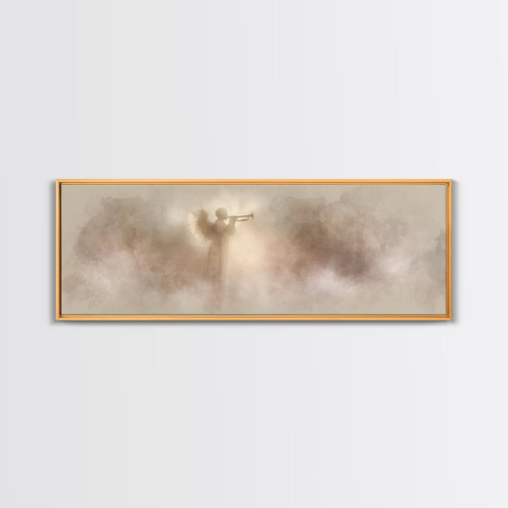 Sacred Proclamation – Framed Canvas Print – Panoramic Wall Art – Christian Art Canvas – Christian Christmas Art – Christian Painting – Jesu