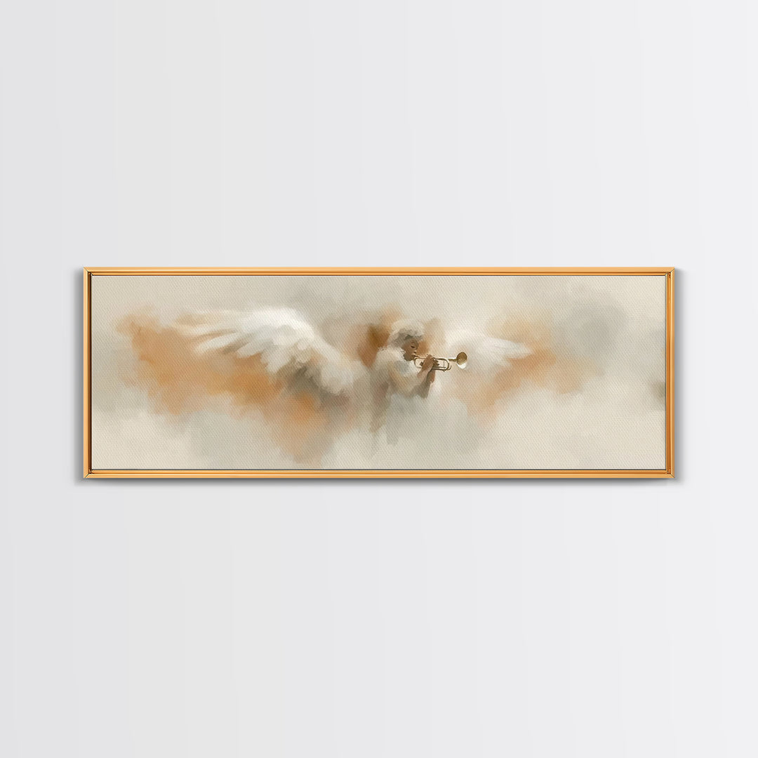 Heaven’s Anthem, Framed Canvas Print, Panoramic Art, Christian Art Canvas, Christian Wall Art, Christmas Art, Christian Christmas Decor