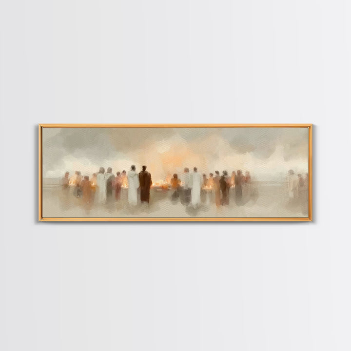 Sacred Procession | Framed Canvas Print | Christian Christmas Art | Panoramic Print | Christian Art | Christmas Wall Art | Christian Decor