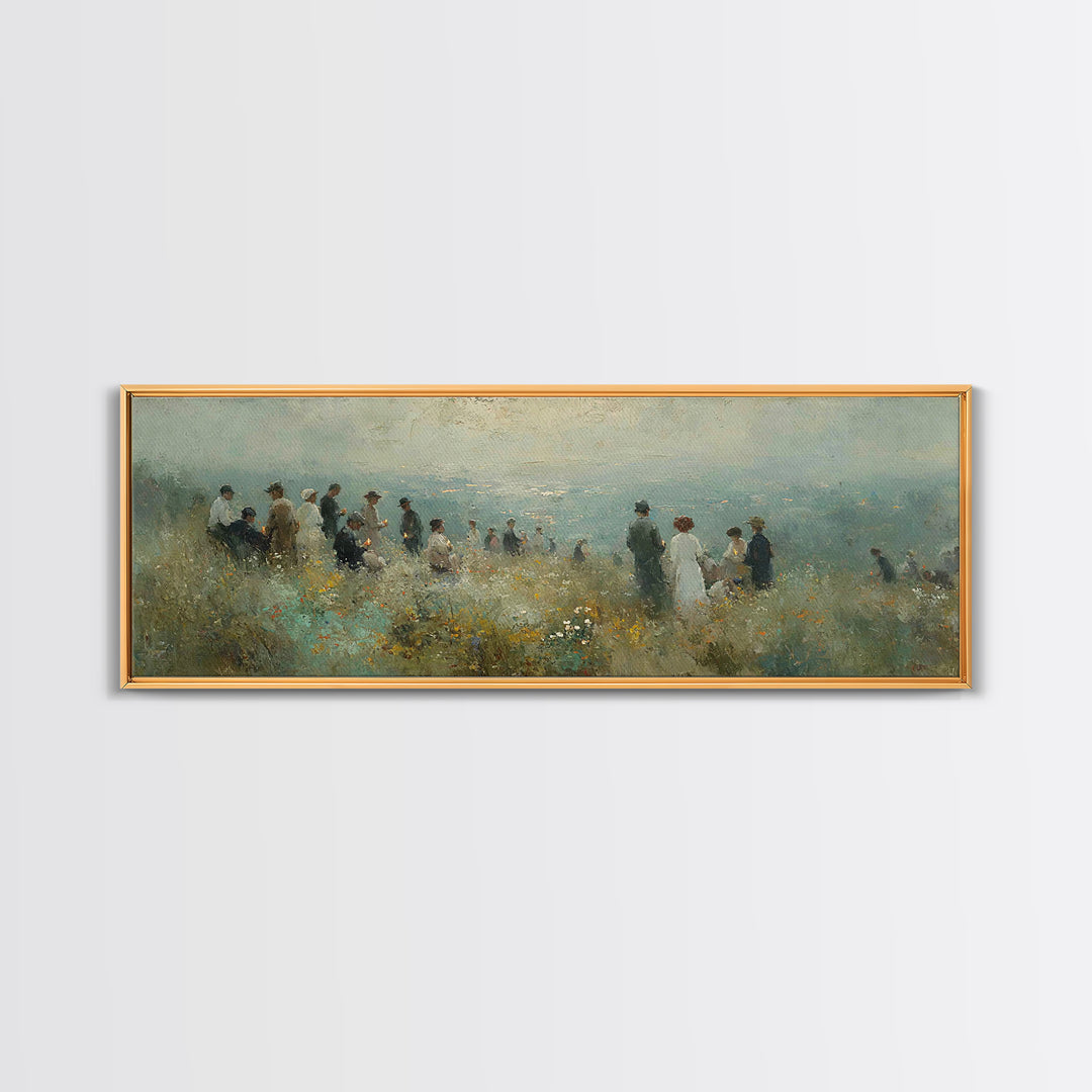Twilight Assembly | Framed Canvas Print | Christian Wall Art | Christian Art Print | Panoramic Art | Christmas Art | Christian Decor