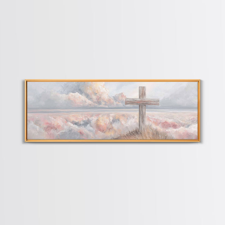 Dawn Of Redemption, Framed Canvas Print, Christian Wall Art, Panoramic Art, Christian Art Canvas, Christian Painting, Christian Decor