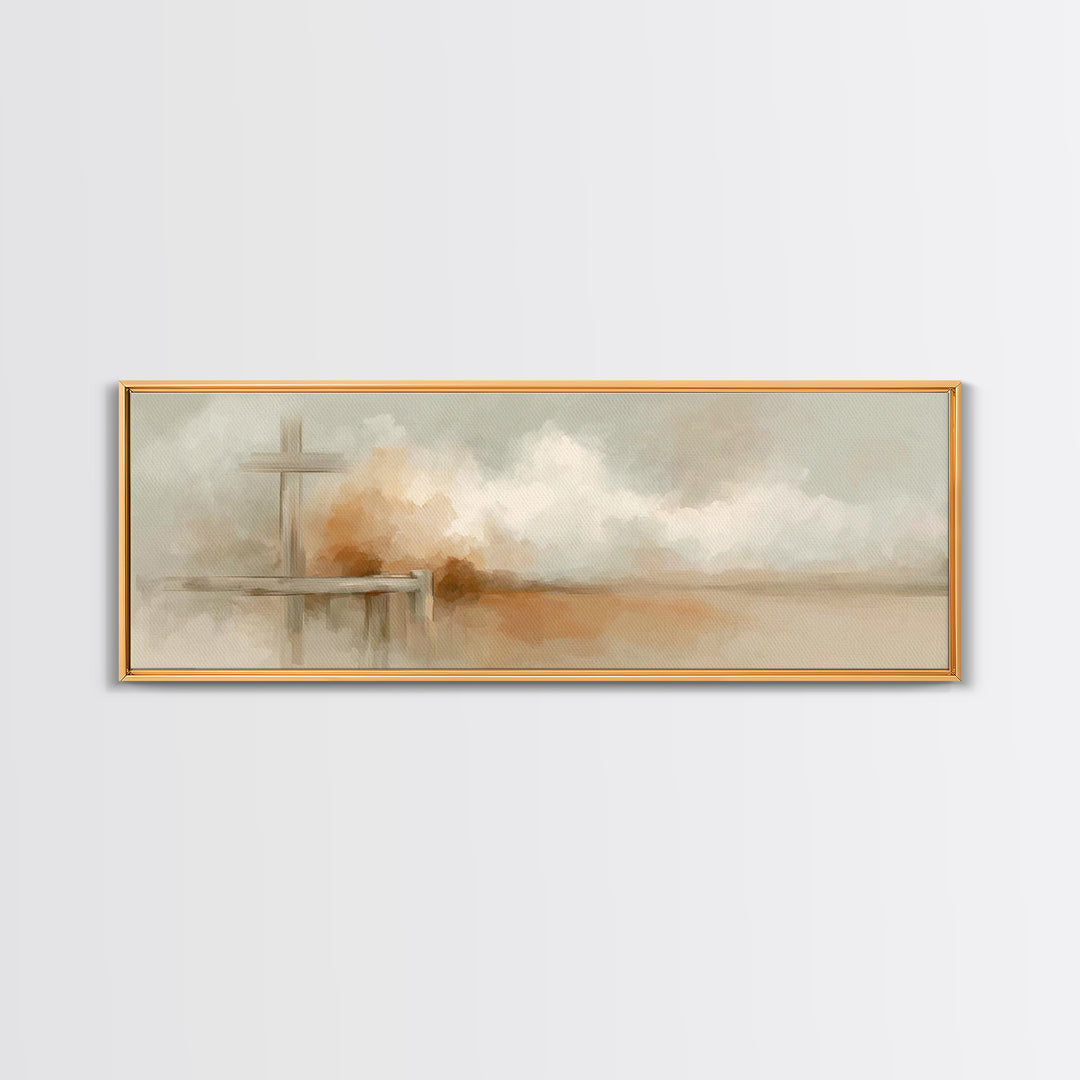 Quiet Redeemer, Framed Canvas Print, Christian Art, Panoramic Print, Christian Painting, Christian Art Canvas, Christian Gift Ideas