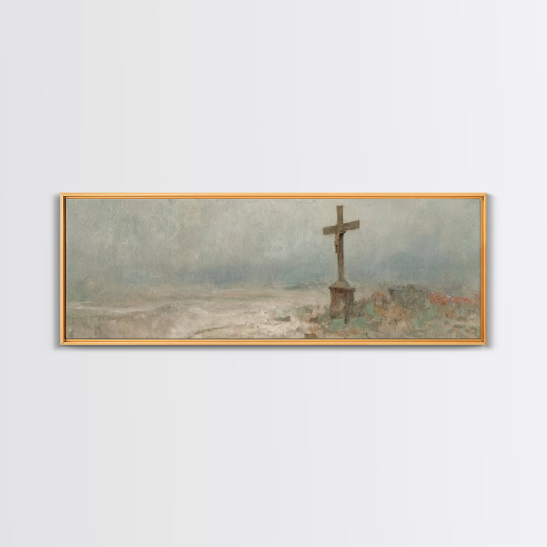 Field Of Salvation, Framed Canvas Print, Christian Art Canvas, Panoramic Art, Christian Painting, Christian Wall Art, Christian Decor