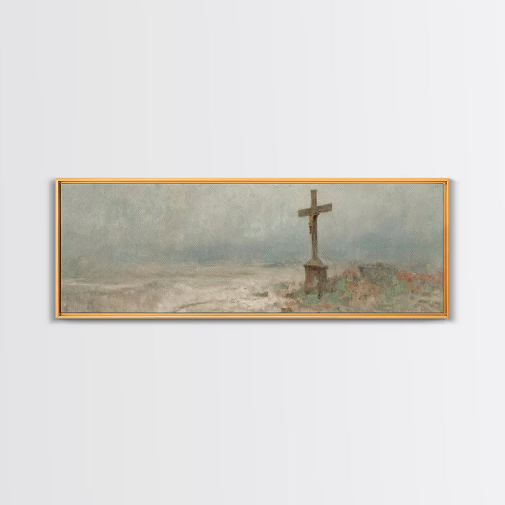 Field Of Salvation, Framed Canvas Print, Christian Art Canvas, Panoramic Art, Christian Painting, Christian Wall Art, Christian Decor