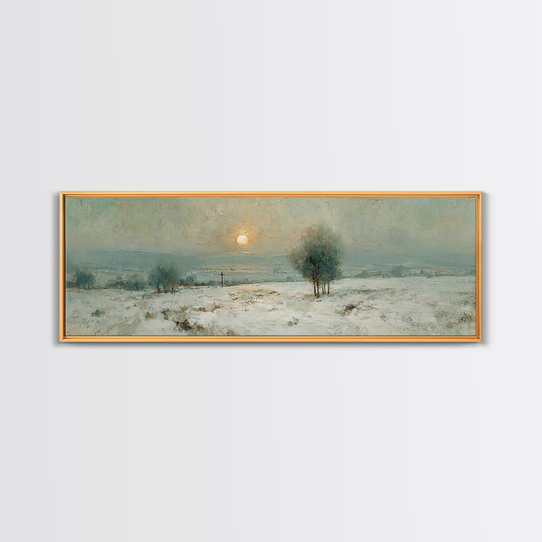 Winter Redemption – Framed Canvas Print – Panoramic Frame – Christian Art – Christian Art Canvas – Christian Wall Art – Christian Painting