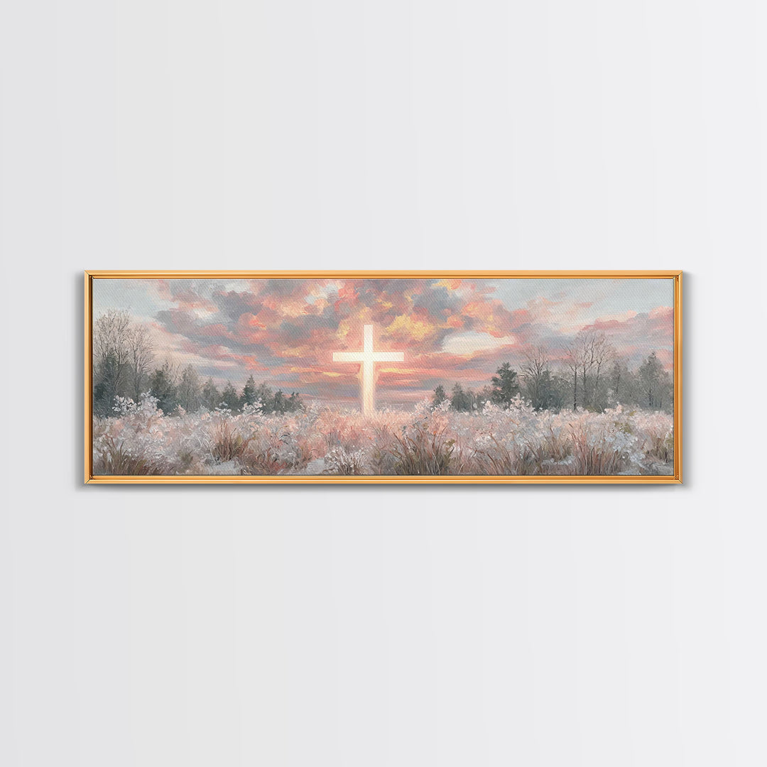 Dawn Of Mercy – Framed Canvas Print – Panoramic Wall Art – Christian Wall Art – Christian Art Canvas – Jesus Painting – Christmas Art